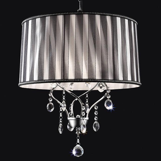 Arya Black/Chrome Ceiling Lamp, Hanging Crystal - Royal Furniture & Gifts (MI) - Multi Location