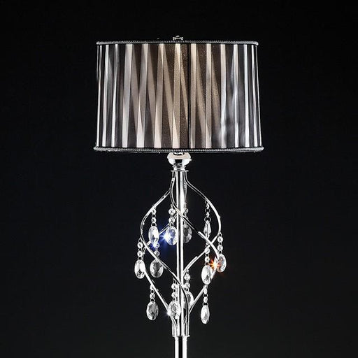 Arya Black/Chrome Floor Lamp, Hanging Crystal - Royal Furniture & Gifts (MI) - Multi Location
