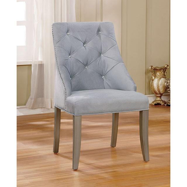 DIOCLES Silver/Light Gray Side Chair (2/CTN) - Royal Furniture & Gifts (MI) - Multi Location