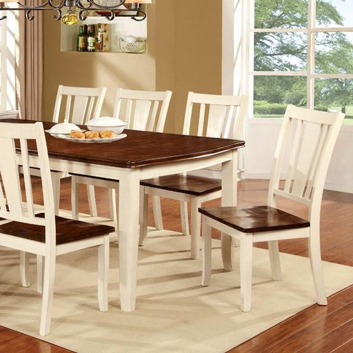 DOVER Vintage White/Cherry Dining Table w/ 18" Leaf - Royal Furniture & Gifts (MI) - Multi Location
