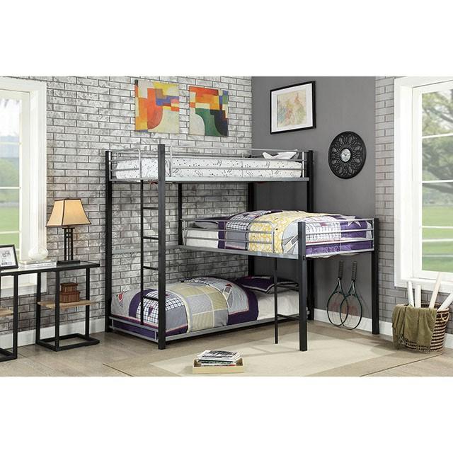 Aubrey Sand Black Twin Triple Decker Bed - Royal Furniture & Gifts (MI) - Multi Location