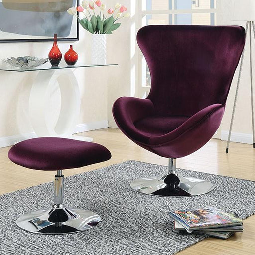 Eloise Purple Accent Chair w/ Ottoman - Royal Furniture & Gifts (MI) - Multi Location