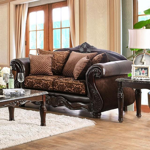 ELPIS Brown/Espresso Love Seat - Royal Furniture & Gifts (MI) - Multi Location