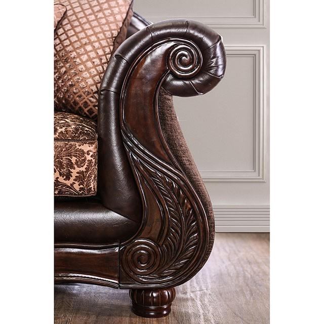 ELPIS Brown/Espresso Love Seat - Royal Furniture & Gifts (MI) - Multi Location