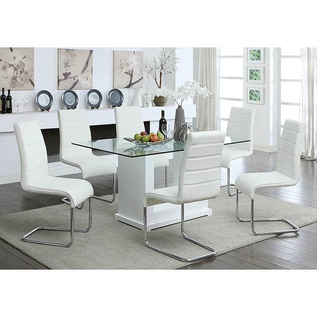 Eva White/Clear Dining Table - Royal Furniture & Gifts (MI) - Multi Location