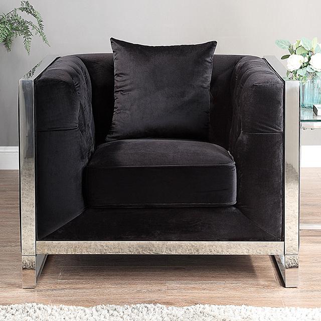 EVADNE Chair w/ Pillow, Black - Royal Furniture & Gifts (MI) - Multi Location