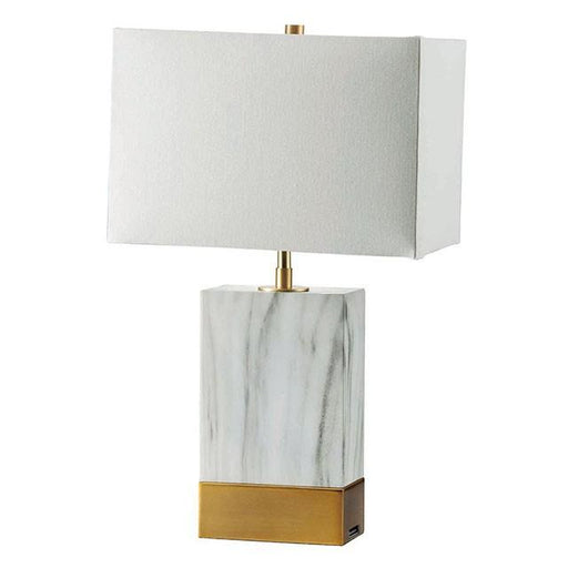 Faith White Marble/Gold 20"H White Marble Gold Table Lamp - Royal Furniture & Gifts (MI) - Multi Location