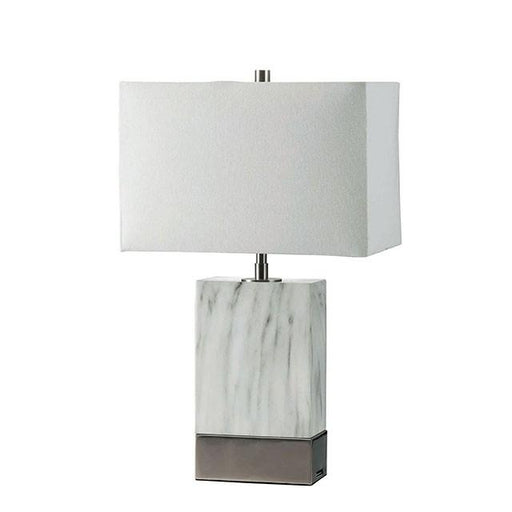 Faith White Marble/Silver 20"H White Marble Steel Table Lamp - Royal Furniture & Gifts (MI) - Multi Location