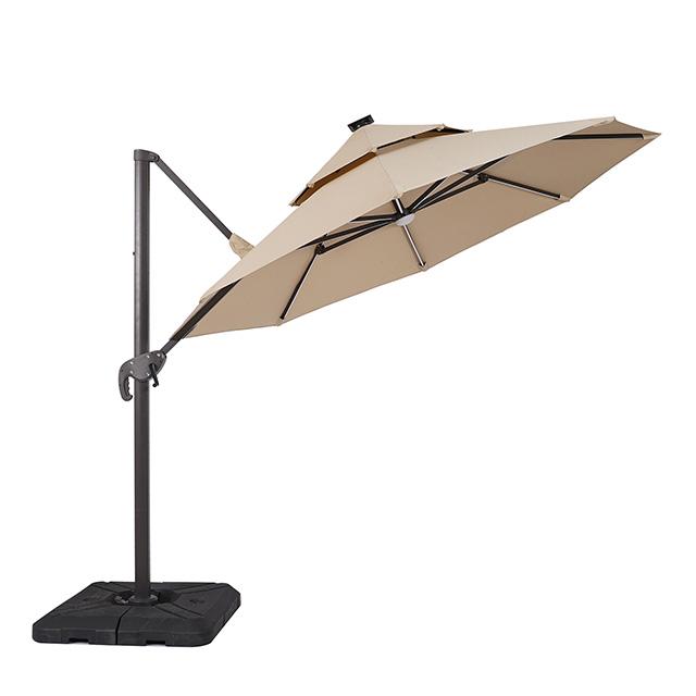 Fera 10 Ft Round Umbrella w/ LED Bulb + 37" Large Base - Royal Furniture & Gifts (MI) - Multi Location