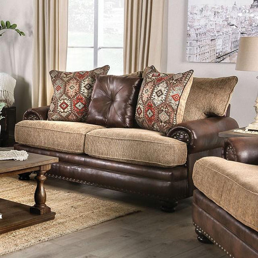 Fletcher Brown/Tan Love Seat - Royal Furniture & Gifts (MI) - Multi Location