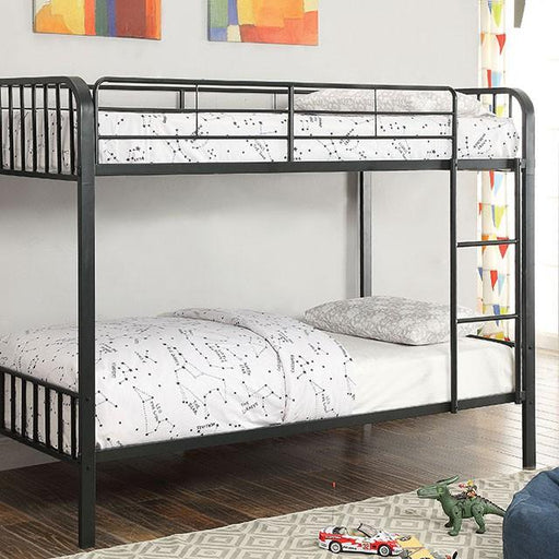 CLEMENT Black Metal Twin/Twin Bunk Bed - Royal Furniture & Gifts (MI) - Multi Location