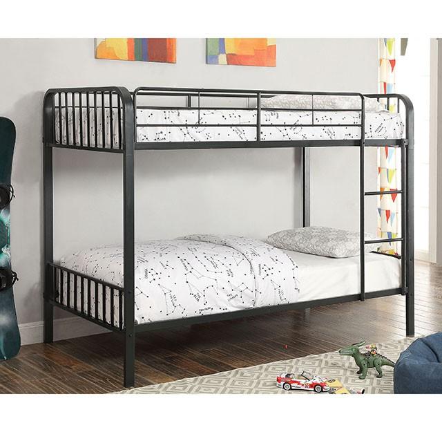 CLEMENT Black Metal Twin/Twin Bunk Bed - Royal Furniture & Gifts (MI) - Multi Location