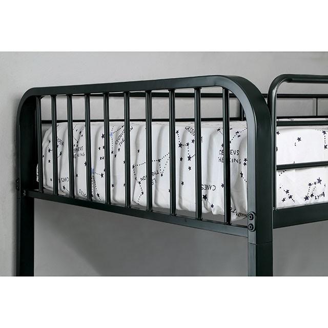 CLEMENT Black Metal Twin/Twin Bunk Bed - Royal Furniture & Gifts (MI) - Multi Location