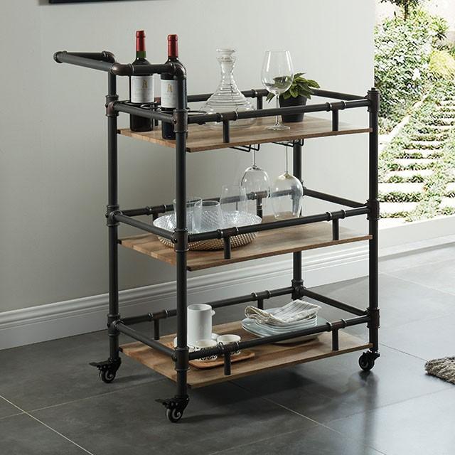 Aylmer Sand Black/Natural Serving Cart - Royal Furniture & Gifts (MI) - Multi Location