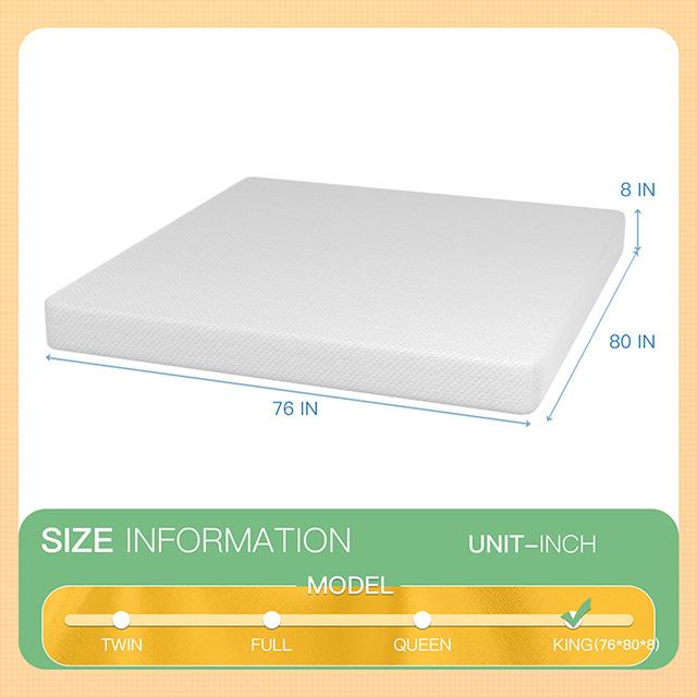 Forsythia 8" E.King Green Tea Gel Memory Foam - Royal Furniture & Gifts (MI) - Multi Location