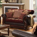 Franklin Burgundy/Espresso Love Seat, Burgundy - Royal Furniture & Gifts (MI) - Multi Location