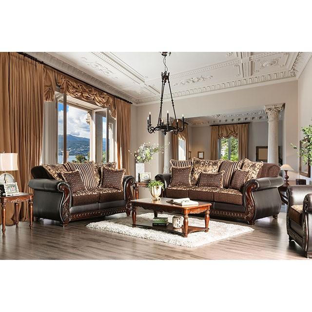 Franklin Dark Brown/Tan Chair With Pu In Brown - Royal Furniture & Gifts (MI) - Multi Location