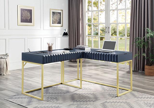 FREIBURG Corner Desk, Antique Blue - Royal Furniture & Gifts (MI) - Multi Location