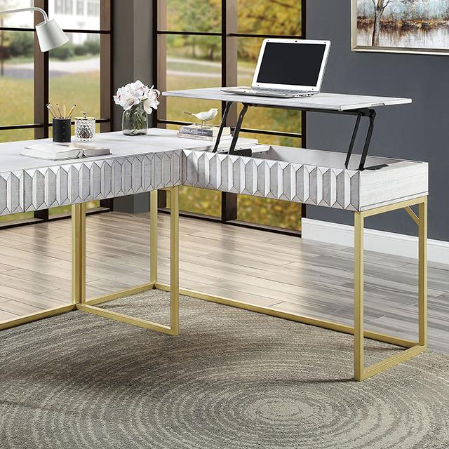 FREIBURG Corner Desk, Antique White - Royal Furniture & Gifts (MI) - Multi Location