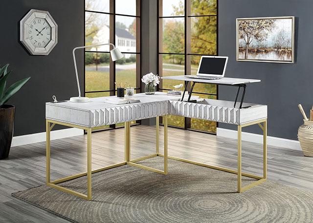 FREIBURG Corner Desk, Antique White - Royal Furniture & Gifts (MI) - Multi Location