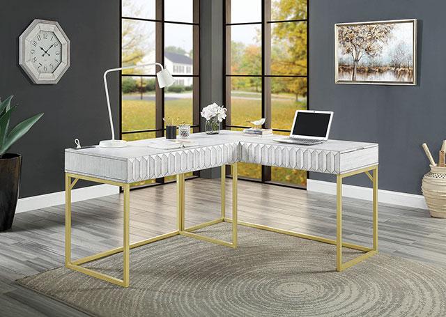 FREIBURG Corner Desk, Antique White - Royal Furniture & Gifts (MI) - Multi Location