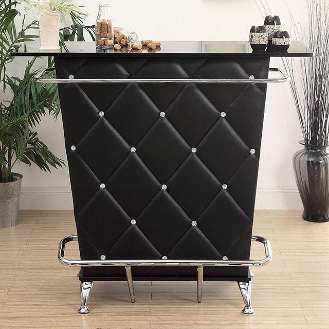 Fuero Black/Chrome Bar Table (K/D) - Royal Furniture & Gifts (MI) - Multi Location