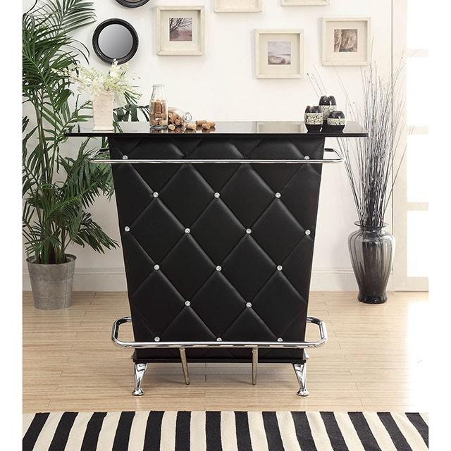 Fuero Black/Chrome Bar Table (K/D) - Royal Furniture & Gifts (MI) - Multi Location