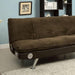 GALLAGHER Dark Brown/Chrome Futon Sofa w/ Bluetooth Speaker, Brown - Royal Furniture & Gifts (MI) - Multi Location