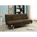 GALLAGHER Dark Brown/Chrome Futon Sofa w/ Bluetooth Speaker, Brown - Royal Furniture & Gifts (MI) - Multi Location