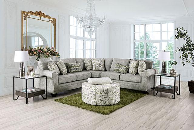 GARDNER Ottoman, Gray/Green - Royal Furniture & Gifts (MI) - Multi Location
