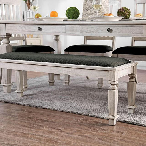 Georgia Antique White/Gray Bench - Royal Furniture & Gifts (MI) - Multi Location