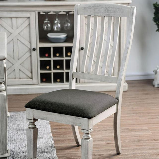 Georgia Antique White/Gray Side Chair (2/CTN) - Royal Furniture & Gifts (MI) - Multi Location