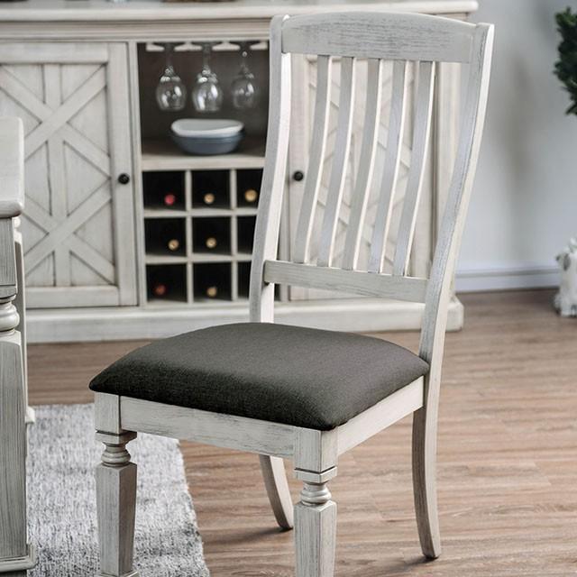 Georgia Antique White/Gray Side Chair (2/CTN) - Royal Furniture & Gifts (MI) - Multi Location