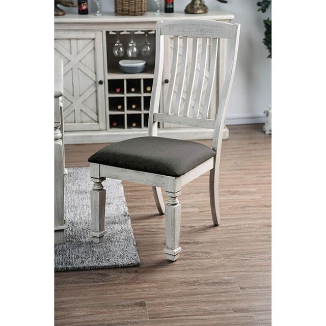 Georgia Antique White/Gray Side Chair (2/CTN) - Royal Furniture & Gifts (MI) - Multi Location