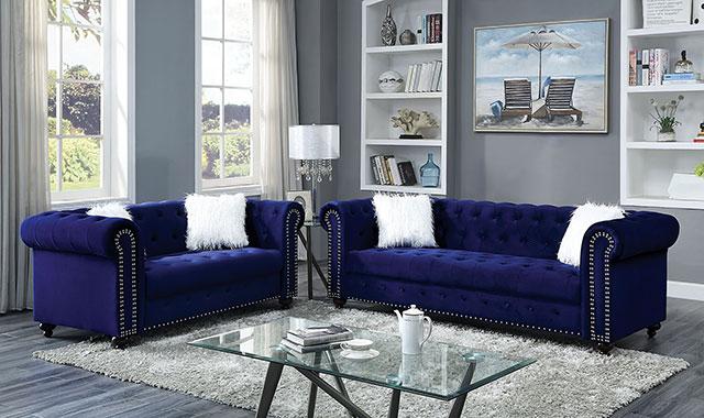 GIACOMO Loveseat, Blue - Royal Furniture & Gifts (MI) - Multi Location
