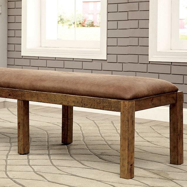 GIANNA Rustic Pine Fabric Bench - Royal Furniture & Gifts (MI) - Multi Location