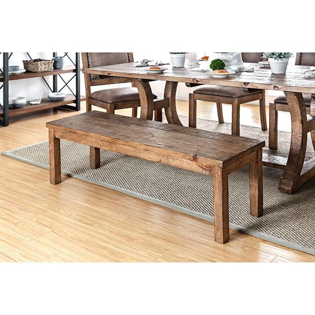 GIANNA Rustic Pine Wooden Bench - Royal Furniture & Gifts (MI) - Multi Location