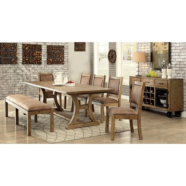 GIANNA Rustic Pine Fabric Bench - Royal Furniture & Gifts (MI) - Multi Location