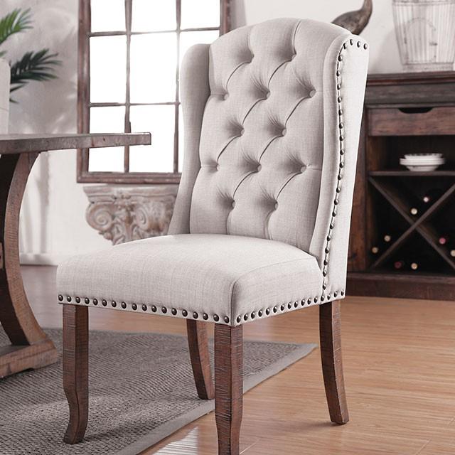Gianna Rustic Pine/Ivory Wingback Chair (2/CTN) - Royal Furniture & Gifts (MI) - Multi Location