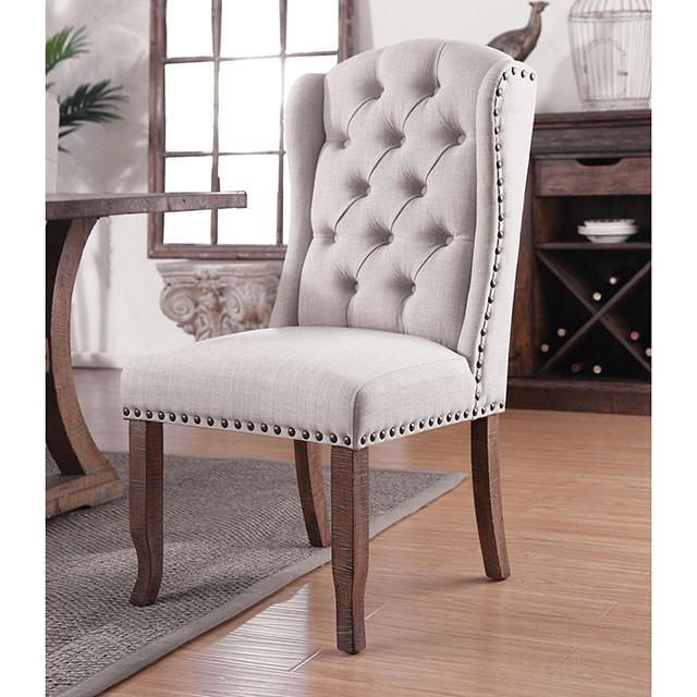 Gianna Rustic Pine/Ivory Wingback Chair (2/CTN) - Royal Furniture & Gifts (MI) - Multi Location