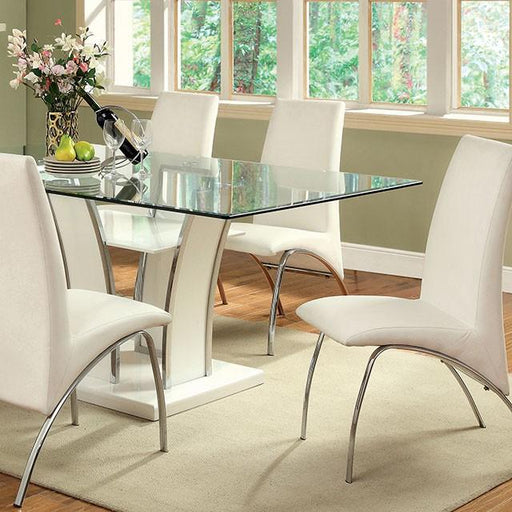 Glenview White/Chrome Dining Table - Royal Furniture & Gifts (MI) - Multi Location