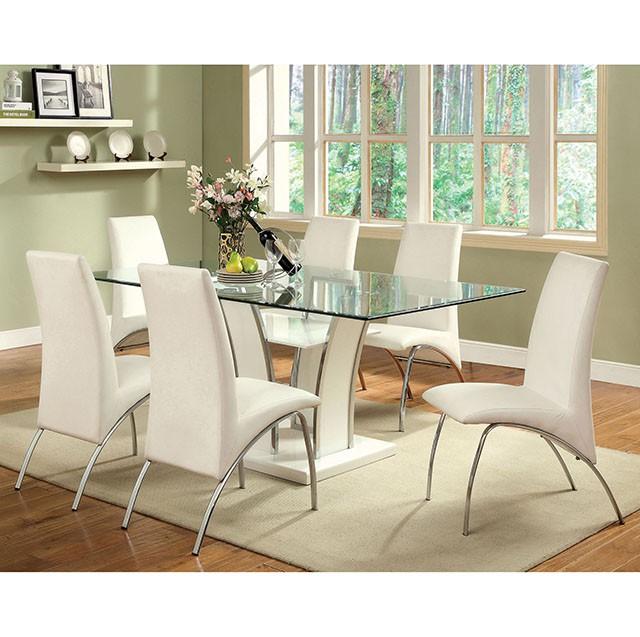 Glenview White/Chrome Dining Table - Royal Furniture & Gifts (MI) - Multi Location