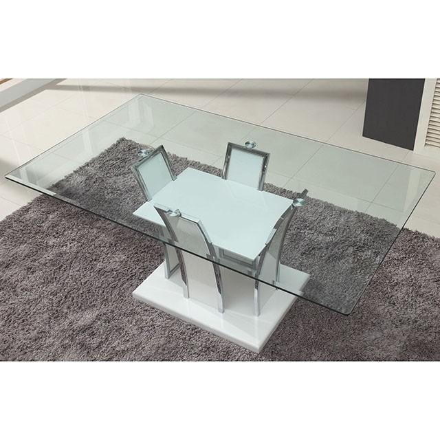 Glenview White/Chrome Dining Table - Royal Furniture & Gifts (MI) - Multi Location