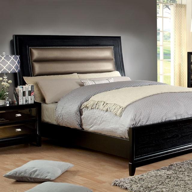 Golva Bed Beige & Black - Royal Furniture & Gifts (MI) - Multi Location