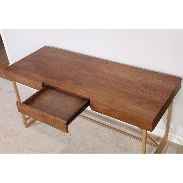 Halstein Light Walnut/Gold Desk - Royal Furniture & Gifts (MI) - Multi Location