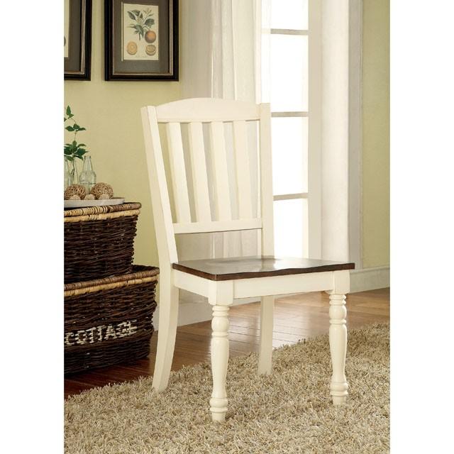 HARRISBURG Vintage White/Dark Oak Side Chair (2/CTN) - Royal Furniture & Gifts (MI) - Multi Location