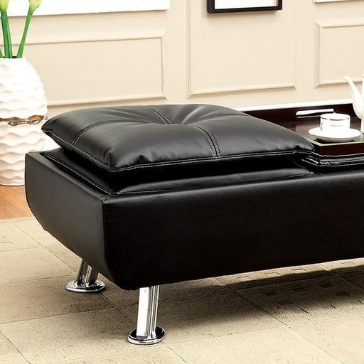 HAUSER II Black/Chrome Ottoman, Black - Royal Furniture & Gifts (MI) - Multi Location