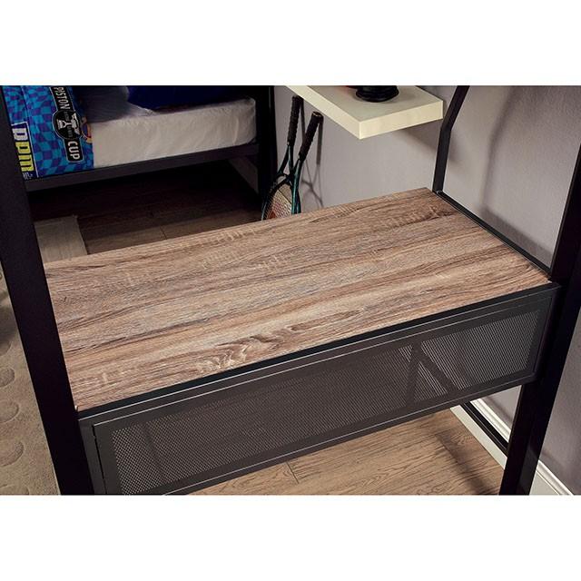 BALLARAT Silver Triple Twin Bunk Bed w/ Desk - Royal Furniture & Gifts (MI) - Multi Location