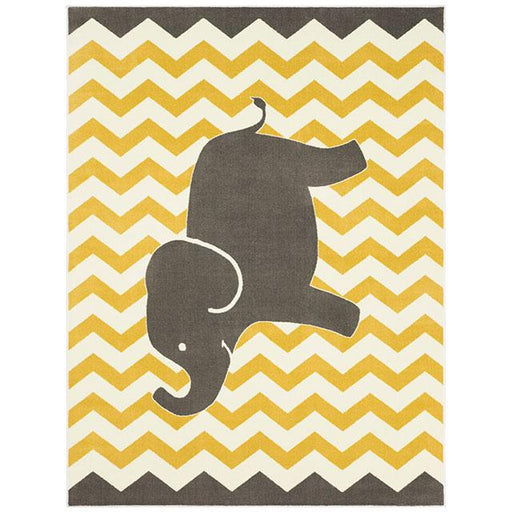 BARON 5' X 8', Area Rug, Elephant, Yellow/Gray - Royal Furniture & Gifts (MI) - Multi Location