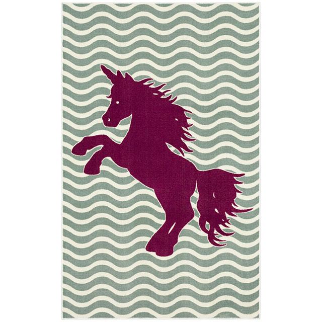 BARON 5' X 8', Area Rug, Horse, Sage Green/Fuchsia - Royal Furniture & Gifts (MI) - Multi Location